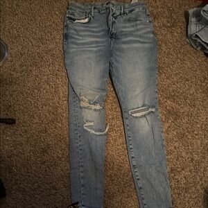 Distressed Blue Jeans